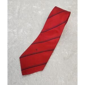 Authentic VALENTINO La Cravat Mens Red & Blue Stripped Tie-100% Silk